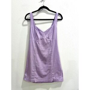 Abercrombie & Fitch Linen Blend Mini Dress Lilac Purple Size S-T Cottagecore